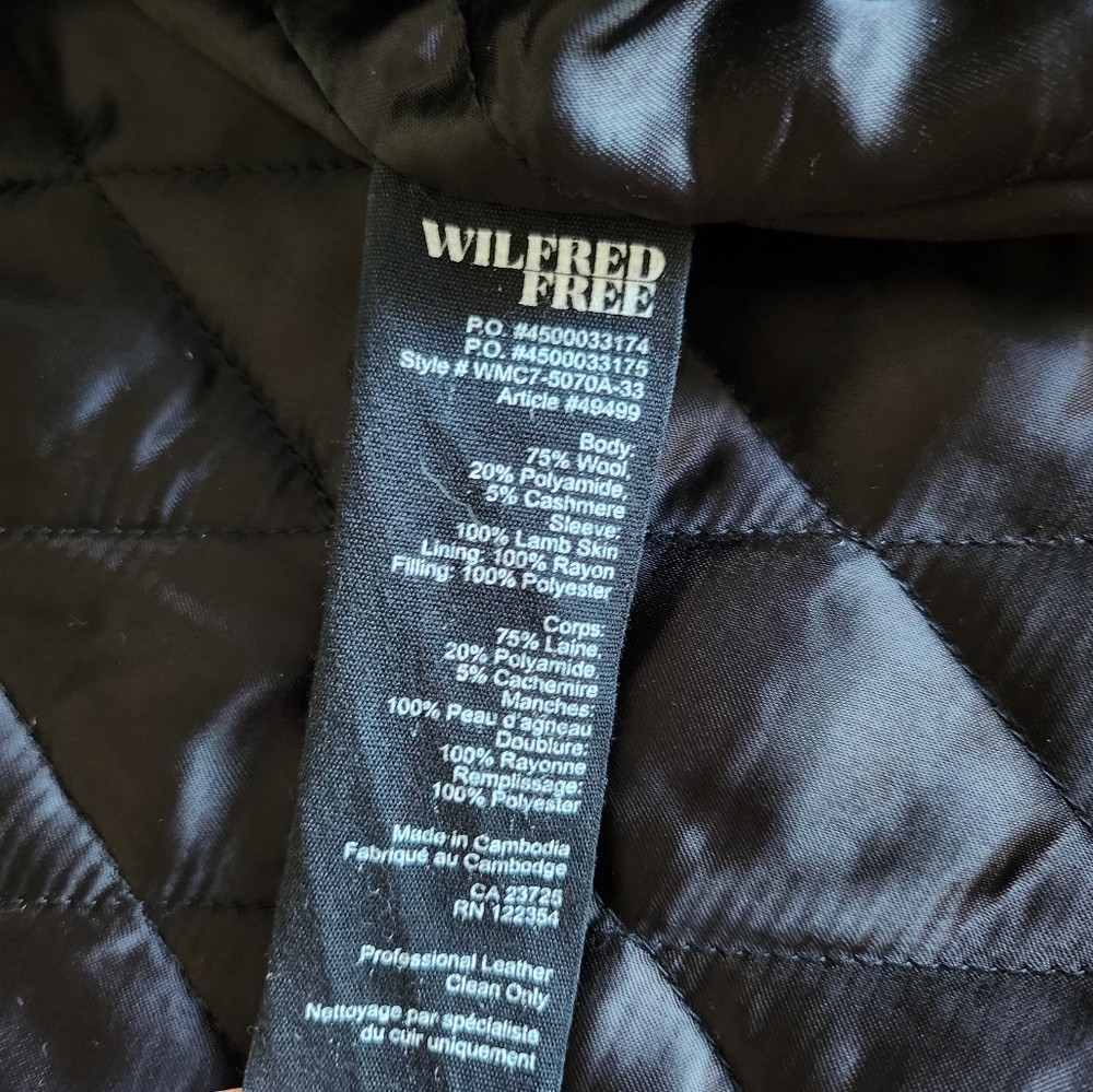 Aritzia Wilfred Free Fei XXS jacket, wool cashmere blend lamb leather - Picture 11 of 11